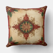 Red Decorative Christmas Throw Pillow クッション (裏面)