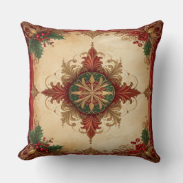 Red Decorative Christmas Throw Pillow クッション