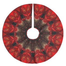 Red Decorative Christmas Tree Skirt ブラッシュドポリエステルツリースカート