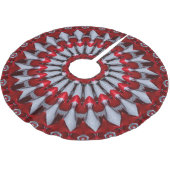Red Decorative Christmas Tree Skirt ブラッシュドポリエステルツリースカート (アングル)