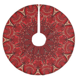 Red Decorative Christmas Tree Skirt ブラッシュドポリエステルツリースカート