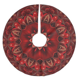 Red Decorative Christmas Tree Skirt ブラッシュドポリエステルツリースカート