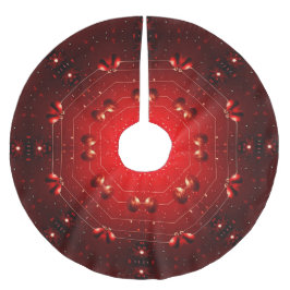 Red Decorative Christmas Tree Skirt ブラッシュドポリエステルツリースカート