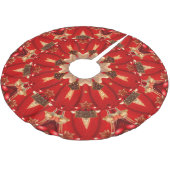 Red Decorative Christmas Tree Skirt ブラッシュドポリエステルツリースカート (アングル)