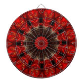 Red Decorative Floral Dartboard ダーツボード (正面)