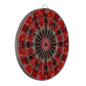 Red Decorative Floral Dartboard ダーツボード (正面左)