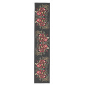 Red Decorative Flowers Holiday Table Runner ミディアムテーブルランナー (正面)