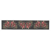 Red Decorative Flowers Holiday Table Runner ミディアムテーブルランナー (横)