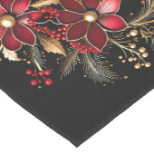Red Decorative Flowers Holiday Table Runner ミディアムテーブルランナー (コーナー)