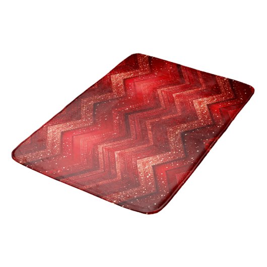 Red Decorative Glitter Bath Mat バスマット (アングル)