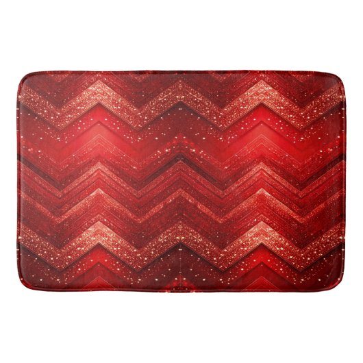 Red Decorative Glitter Bath Mat バスマット (正面)