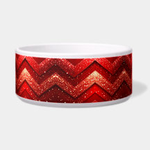 Red Decorative Glitter Ceramic Pet Bowl