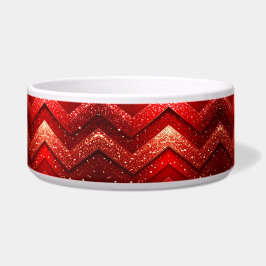 Red Decorative Glitter Ceramic Pet Bowl ボウル
