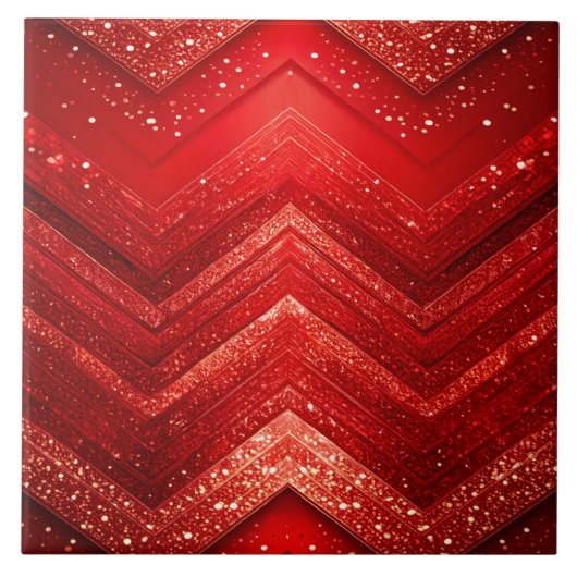 Red Decorative Glitter Ceramic Tile タイル (正面)