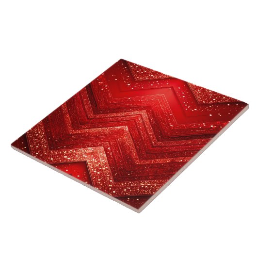 Red Decorative Glitter Ceramic Tile タイル (側面)