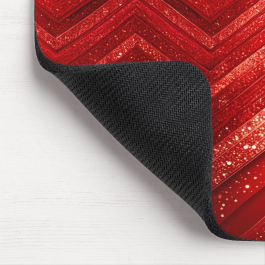 Red Decorative Glitter Mousepad マウスパッド (コーナー)
