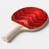 Red Decorative Glitter Ping Pong Paddle 卓球ラケット (正面アングル)
