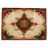 Red Decorative Holiday Gift Bag ラージペーパーバッグ (裏面)