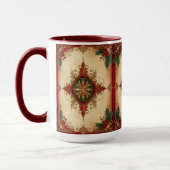 Red Decorative Holiday Mug マグカップ (左)