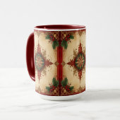 Red Decorative Holiday Mug マグカップ (正面左)