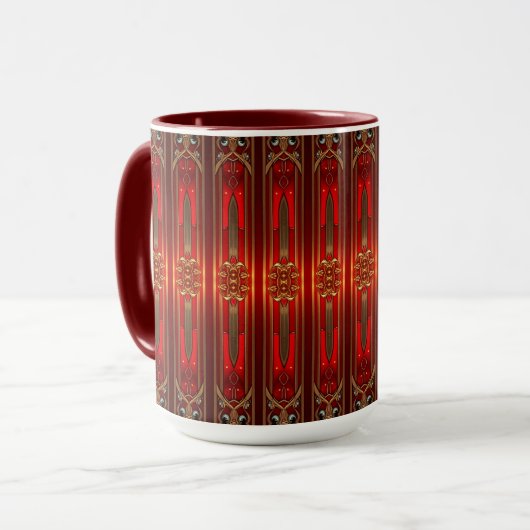 Red Decorative Holiday Mug マグカップ (正面左)