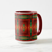 Red Decorative Holiday Mug マグカップ (正面右)