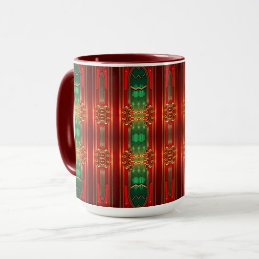 Red Decorative Holiday Mug マグカップ (正面左)