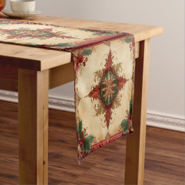 Red Decorative Holiday Table Runner ミディアムテーブルランナー