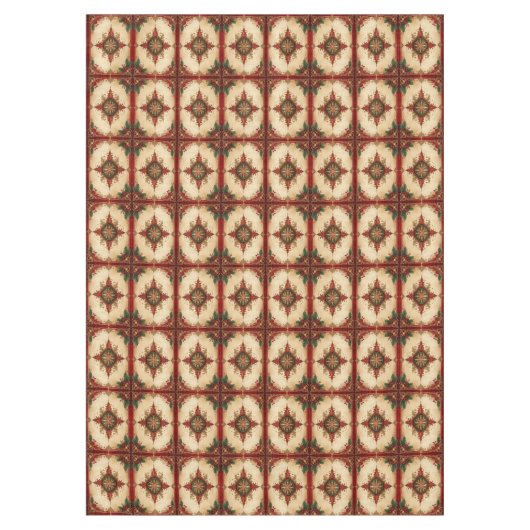 Red Decorative Holiday Tablecloth テーブルクロス (正面)