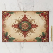 Red Decorative Holiday Tearaway Placemat ペーパーパッド (インサイチュ)