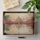 Red Decorative Holiday Tissue Paper 薄葉紙 (ギフト)