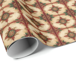 Red Decorative Holiday Wrapping Paper ラッピングペーパー