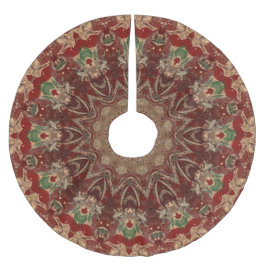 Red Decorative Tree Skirt ブラッシュドポリエステルツリースカート