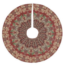Red Decorative Tree Skirt ブラッシュドポリエステルツリースカート