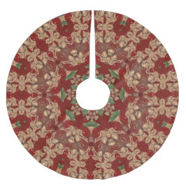 Red Decorative Tree Skirt ブラッシュドポリエステルツリースカート