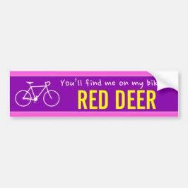 「RED DEERで自転車に乗って来る」（カナダ） バンパーステッカー
