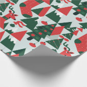 Red deer, cute christmas tree ラッピングペーパー (角)