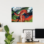 Red Deer IIバイフランツ・マルククラシック絵を描ズ ポスター (ホームオフィス)