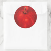 Red Delicious(赤い美味しい)水色アップル ラウンドシール (バッグ)