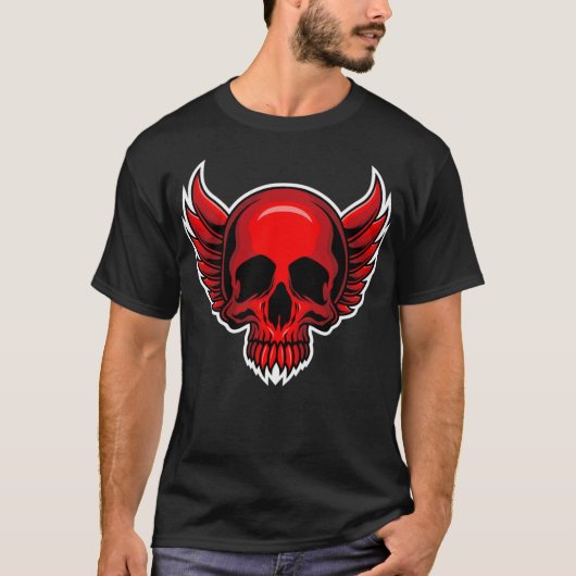 Red demon skull 1 tシャツ (正面)