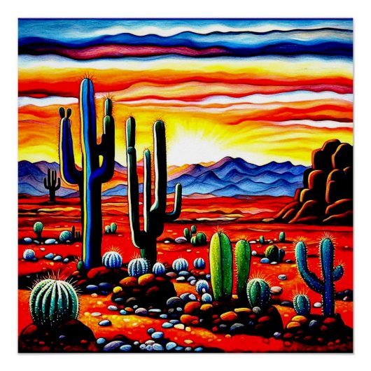 Red desert sunrise ポスター (正面)