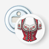 Red Dirndl Top For Folk Festival 栓抜き (正面)