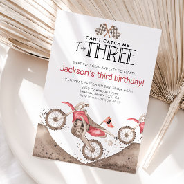 Red Dirt Bike 3rd birthday - Cant catch me 招待状