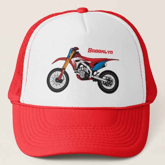 Red dirt bike motorcycle  キャップ (正面)