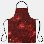 Red Disco Style Squares Valentine Pattern エプロン (正面)