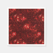 Red Disco Style Squares Valentine Pattern スタンダードカクテルナプキン (正面)
