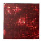 Red Disco Style Squares Valentine Pattern タイル (正面)