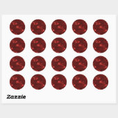 Red Disco Style Squares Valentine Pattern ラウンドシール (シート)