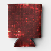 Red Disco Style Squares Valentine Pattern 缶クーラー (正面)