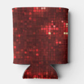 Red Disco Style Squares Valentine Pattern 缶クーラー (裏面)
